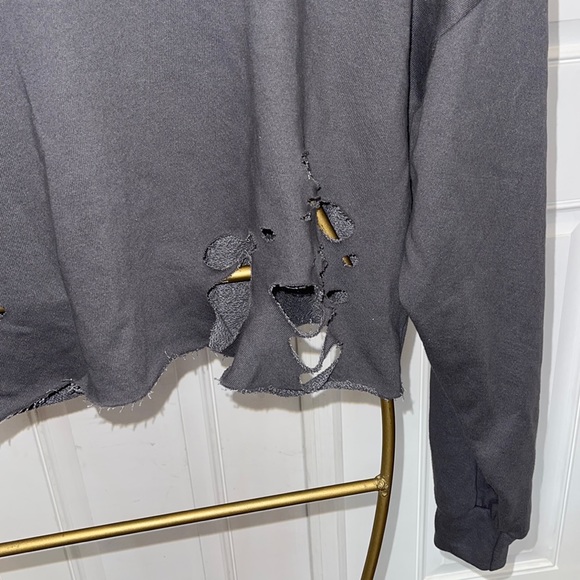 ROCK ROSE Ripped crop sweatshirt - Picture 4 of 5